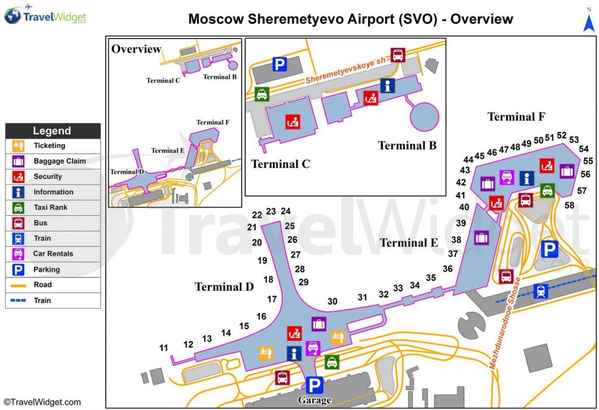 Moskva letališče Sheremetyevo zemljevid
