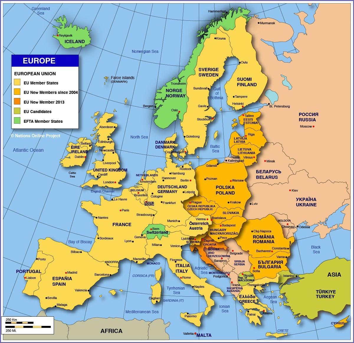 Moskva na zemljevid evrope