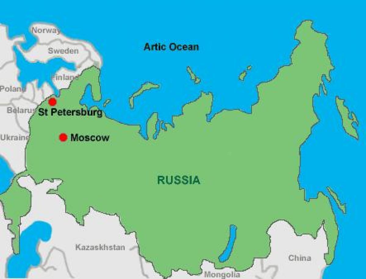 Moskva in st Peterburg zemljevid