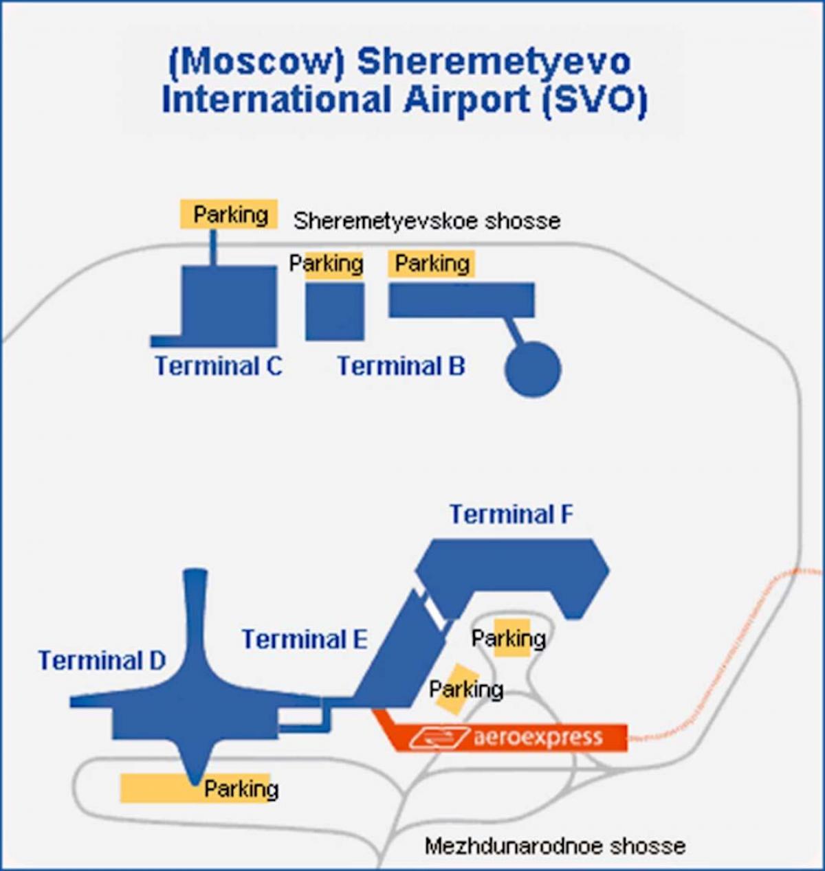 Sheremetyevo terminal zemljevid
