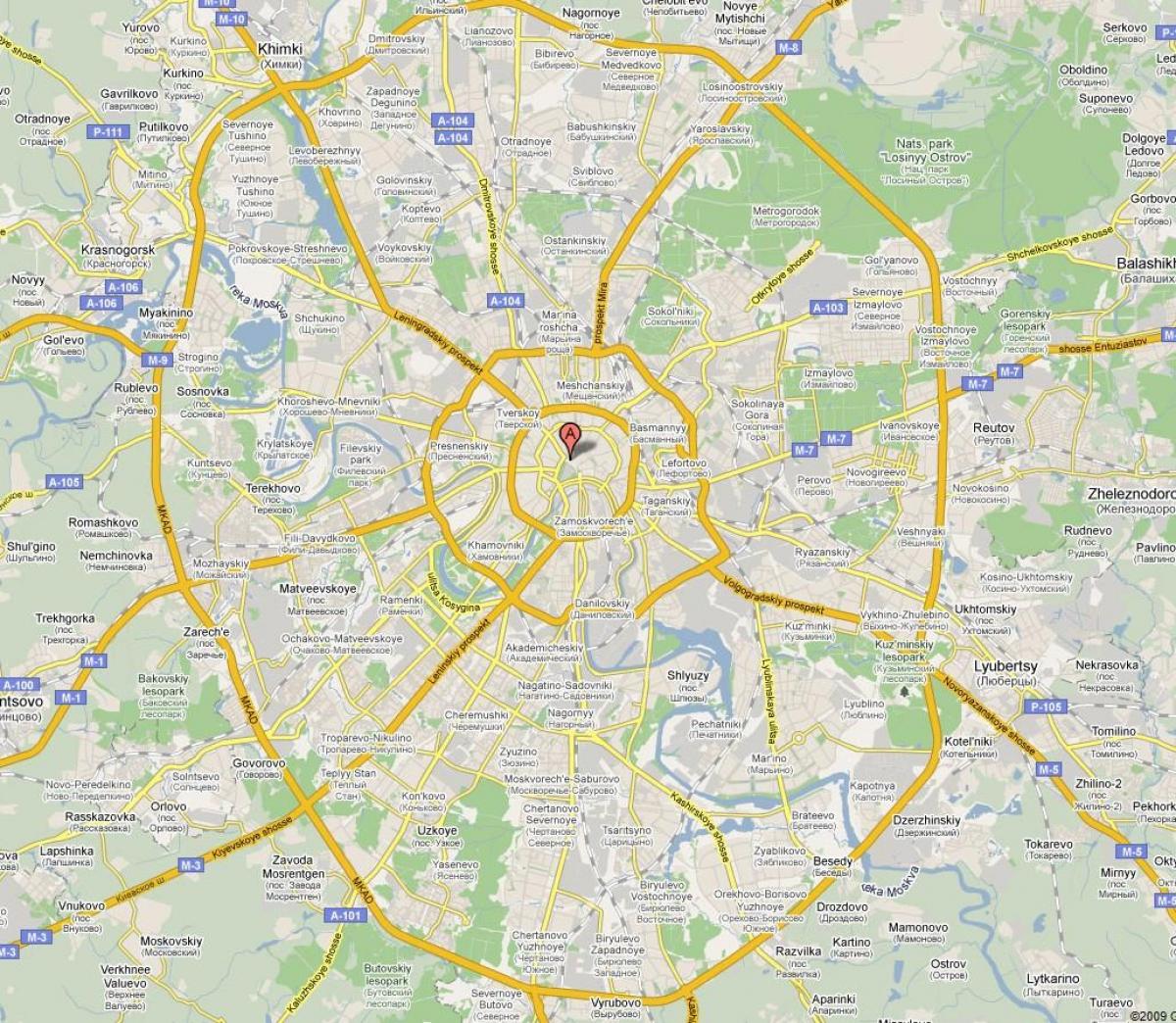Moskva predmestju zemljevid