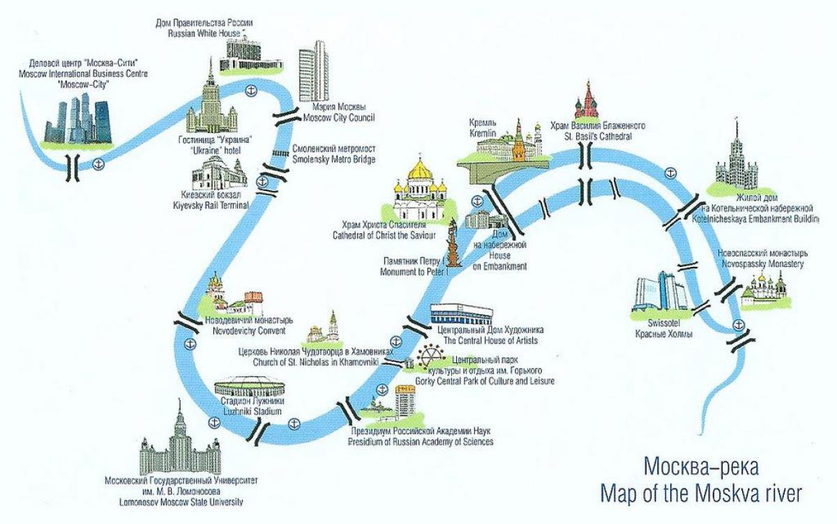 Moskva reke zemljevid