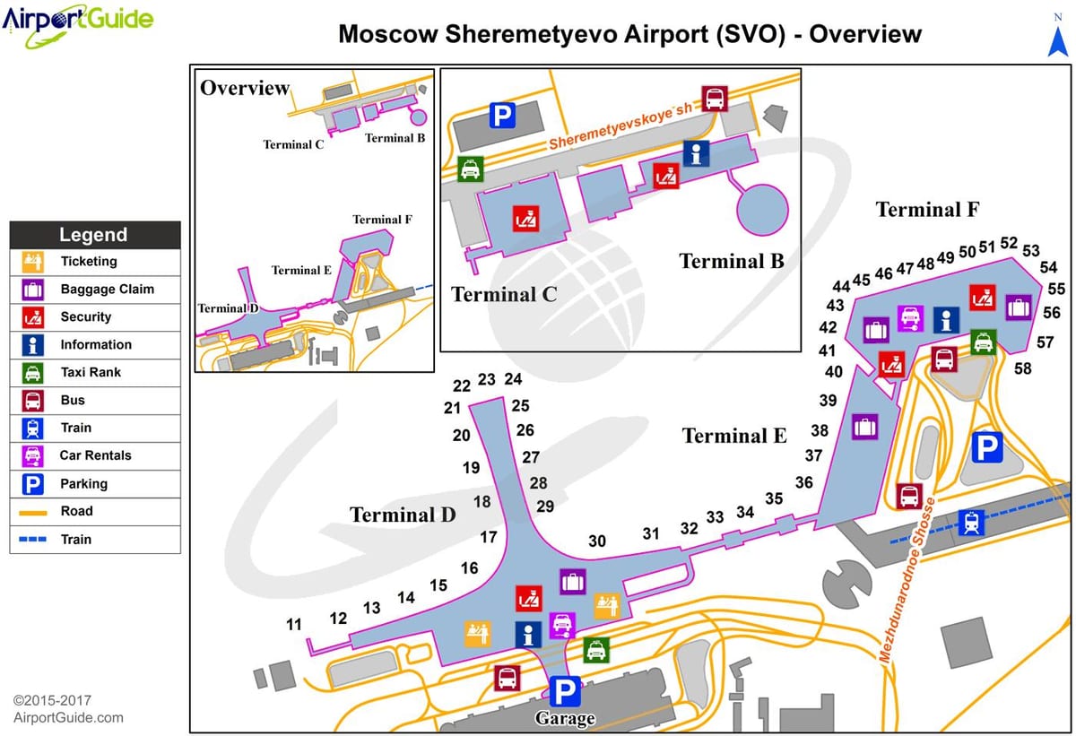 SVO terminal zemljevid