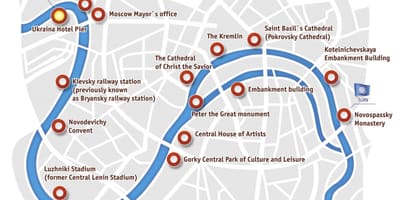 Moskva čoln zemljevid