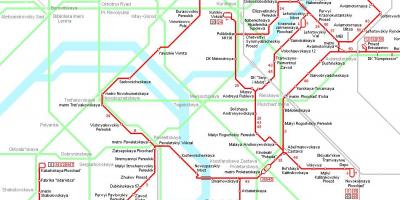 Zemljevid Moskva tramvaj