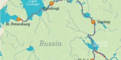 Zemljevid St Petersburg v Moskvi križarjenje